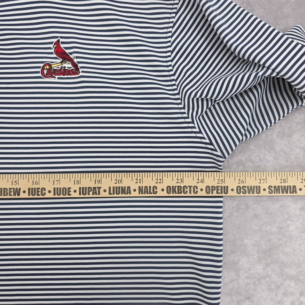 johnnie-O St. Louis Cardinals Mens 2XL Golf Polo Shirt Striped PREP-FORMANCE MLB - Picture 9 of 10